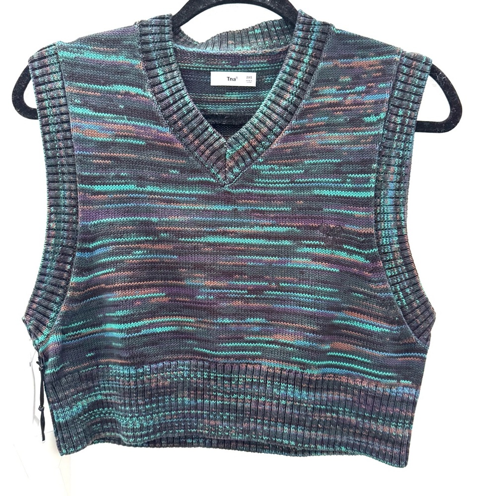 Aritzia TNA Cropped Space Dye Sweater Vest Size XXS